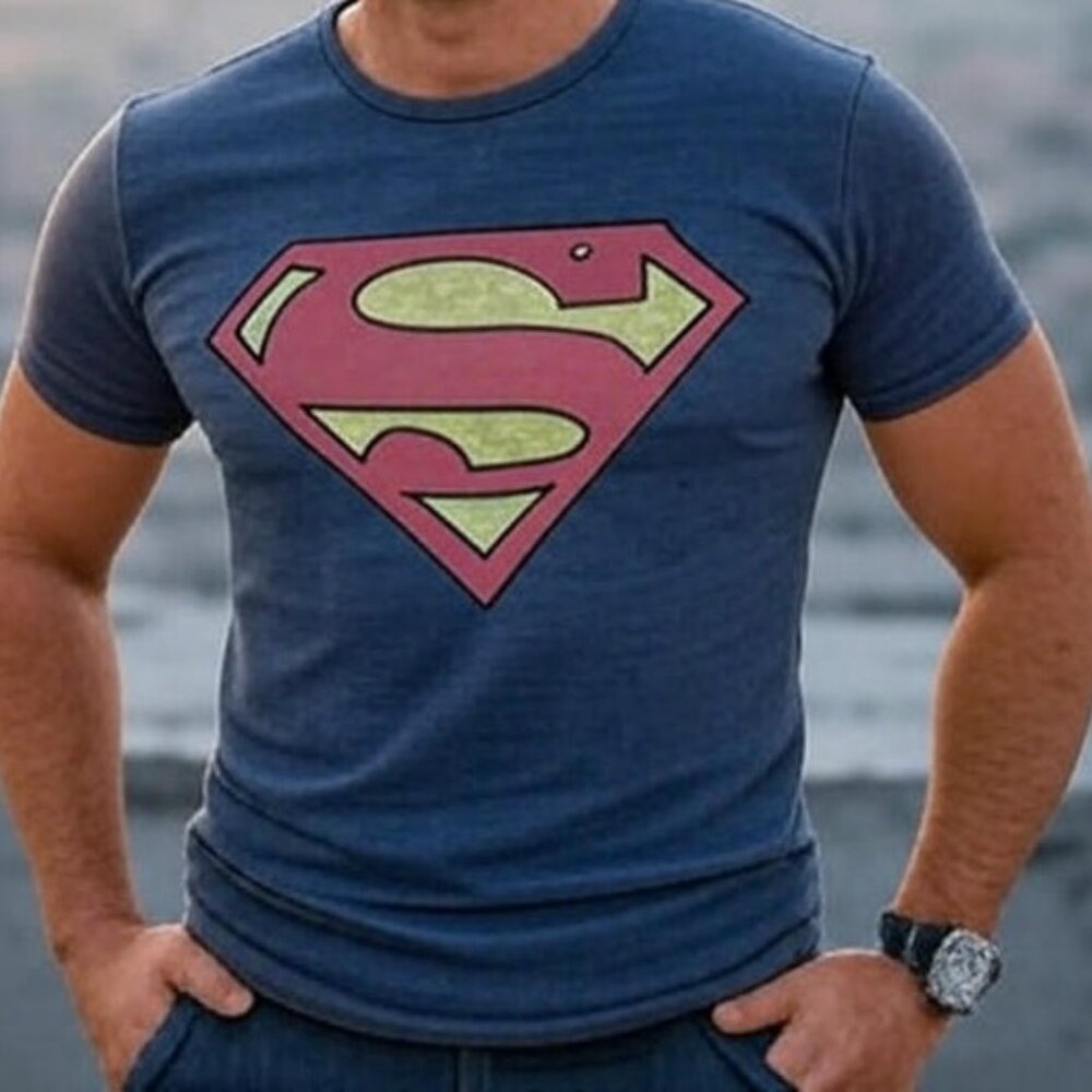 Mens DC Comics Superman Logo Design Size Medium T-Shirt